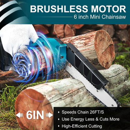 ⚡ 6-Inch Cordless Mini Chainsaw – Cut Faster, Work Easier