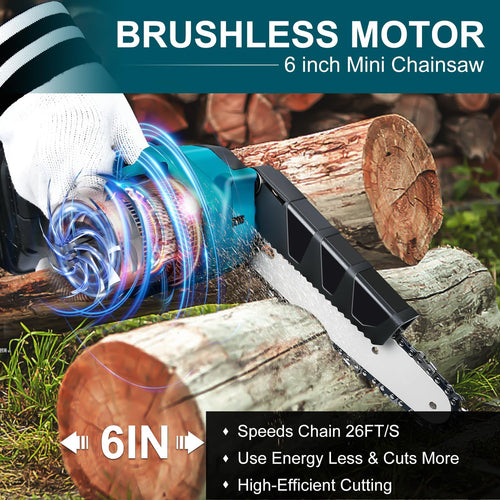 ⚡ 6-Inch Cordless Mini Chainsaw – Cut Faster, Work Easier