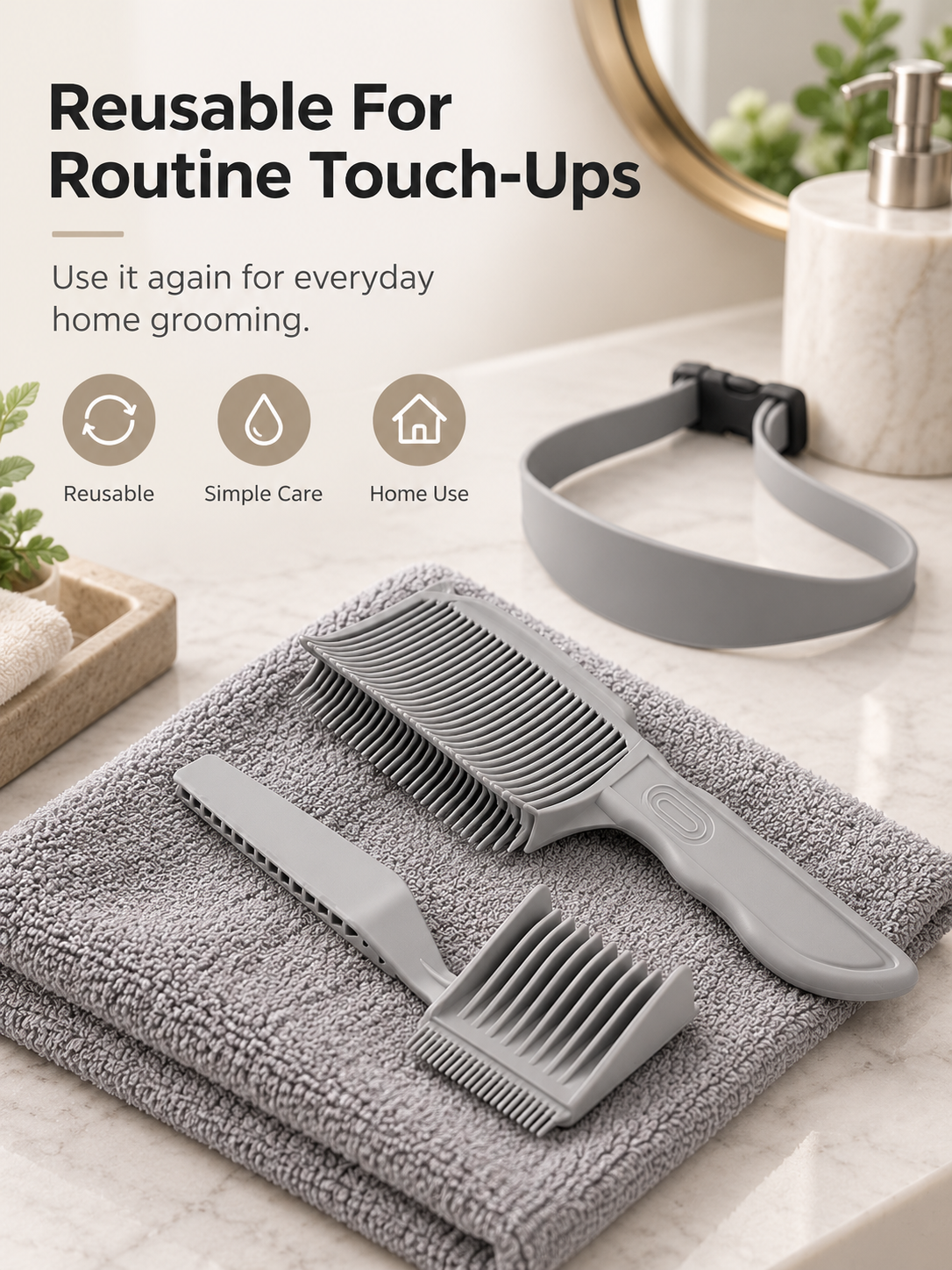✂️ 3-Piece Haircutting Guide Kit – Adjustable Band & Precision Trimming Guide Set