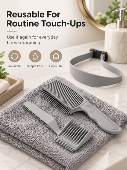 ✂️ 3-Piece Haircutting Guide Kit – Adjustable Band & Precision Trimming Guide Set