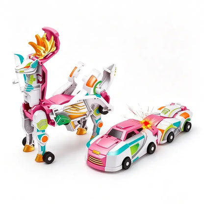 🚗2-in-1 Transforming Dragon Car Toy – Two Racing Cars Combine into a Mechanical Dragon