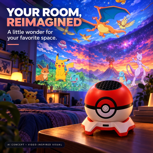 ✨ Fantasy Room Projector – Red & White Ball Design