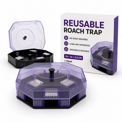 🪳 Reusable No-Spray Roach Trap – 4 One-Way Entrances