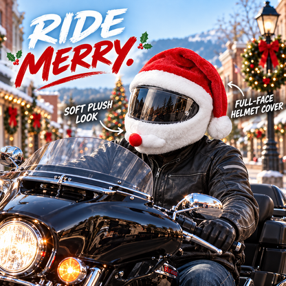 🎅🎃 Festive Plush Motorcycle Helmet Cover – Santa & Pumpkin