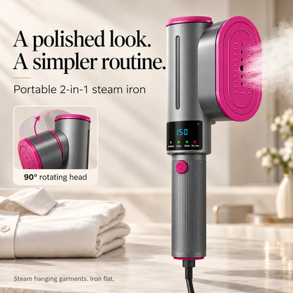 🔥 Portable Steam Iron for Clothes – 15s Fast Heat-Up, Powerful Wrinkle Remover & Travel Garment Steamer