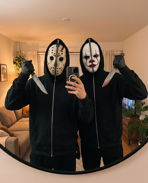 🎭😱Horror Zip-Up Hoodie—Perfect for Horror Fans💀
