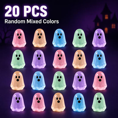 🎃50 Pcs Glow In Dark Cute Ghost Resin Bead Set👻