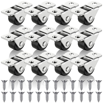 12-Pack Mini Fixed Caster Wheels – Make Small Storage Easy to Move