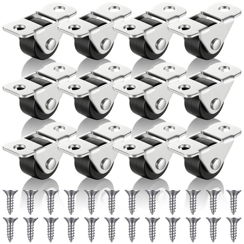12-Pack Mini Fixed Caster Wheels – Make Small Storage Easy to Move
