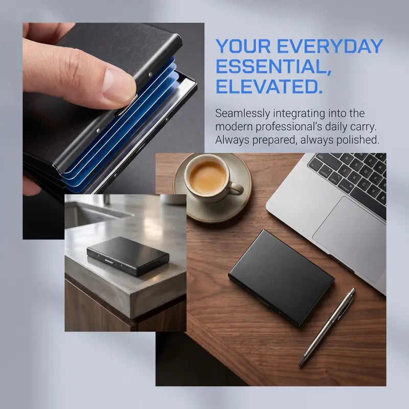 🔒 Slim RFID-Blocking Metal Card Holder