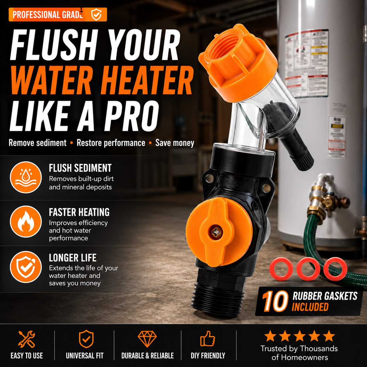🔥 50% OFF TODAY | Water Heater Flush Kit – Remove Sediment & Restore Flow.