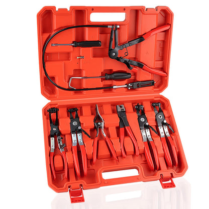 🔧 9-Piece Hose Clamp Pliers Kit – Reach Tight Spaces With Ease