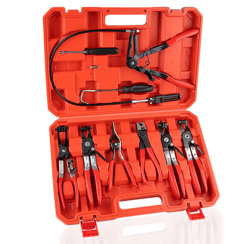 🔧 9-Piece Hose Clamp Pliers Kit – Reach Tight Spaces With Ease