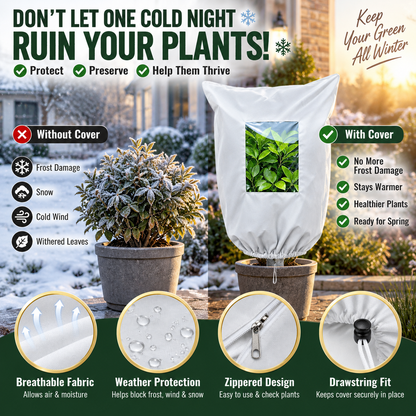 🌿 WINTER GARDEN ESSENTIAL | Plant Frost Protection Cover – Breathable Reusable Cover for Shrubs, Pots & Young Trees！！！