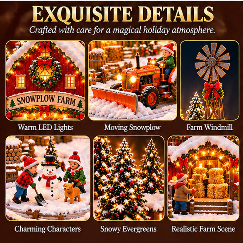 🚜 Animated Christmas Snowplow Farm Village | Lighted Holiday Display
