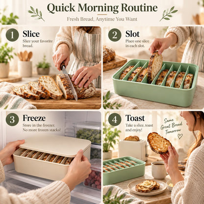 🍞 11-Slot Silicone Bread Freezer Box — Keep Sourdough Slices Separate ❄️