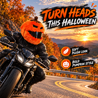 🎅🎃 Festive Plush Motorcycle Helmet Cover – Santa & Pumpkin