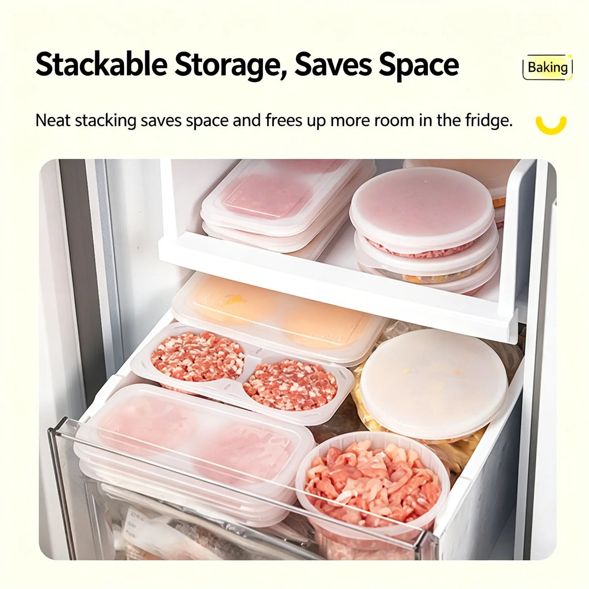 🍔 10-Pack Burger Patty Freezer Containers – Prep, Stack & Freeze Individual Patties