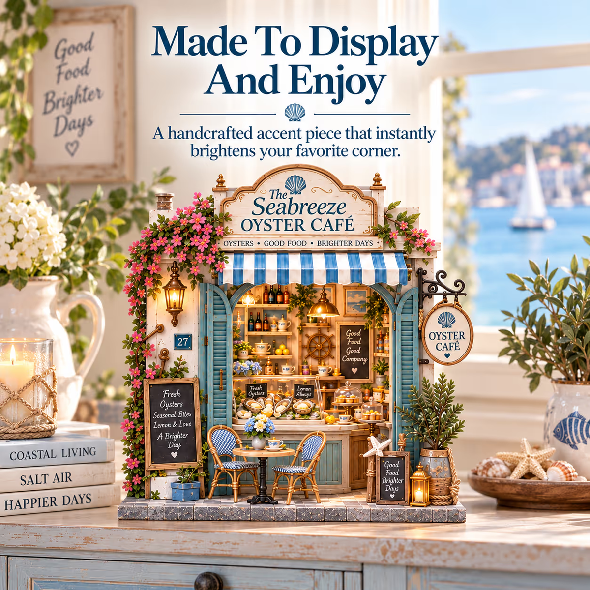 🌊🦪 The Seabreeze Oyster Café™-DIY 3D Miniature Coastal Café Kit