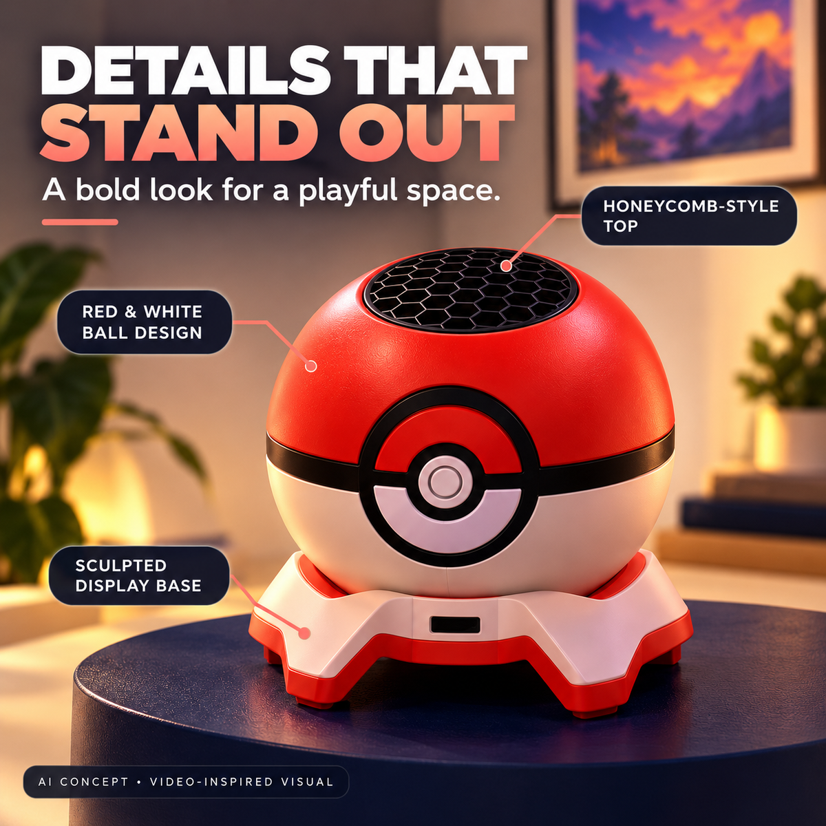 ✨ Fantasy Room Projector – Red & White Ball Design