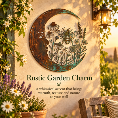 🌜Crescent Moon Garden Wall Decor – 6 Nature-Inspired Metal Styles