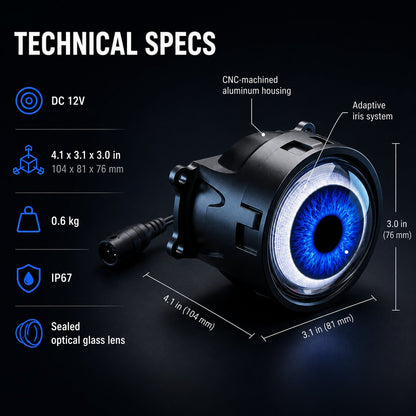 👁️Animated Demon Eye LED Projector Headlight Kit