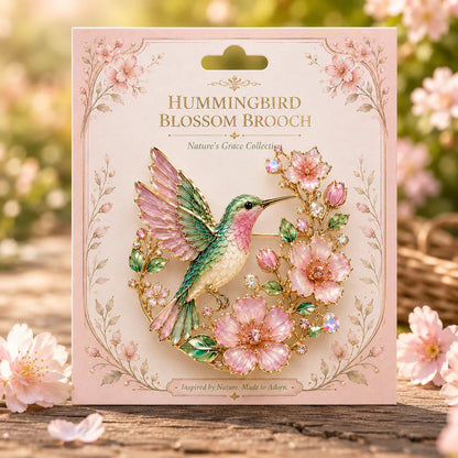 🌸Limited Edition 2026 Hummingbird Blossom Brooch – Elegant Floral Bird Pin Jewelry Gift for Women
