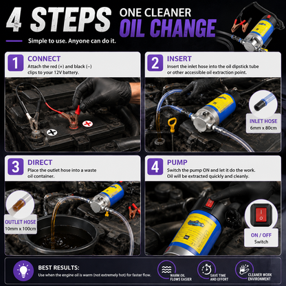 💪 HOT DEAL | 12V 100W Oil Transfer Pump – 1–4 L/min Portable Engine Oil Extractor for DIY Maintenance