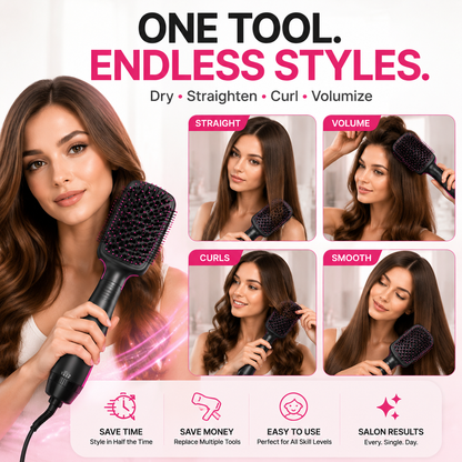 2-in-1 Hot Air Hair Styler Brush – Salon Blowout Volume & Frizz Control Tool