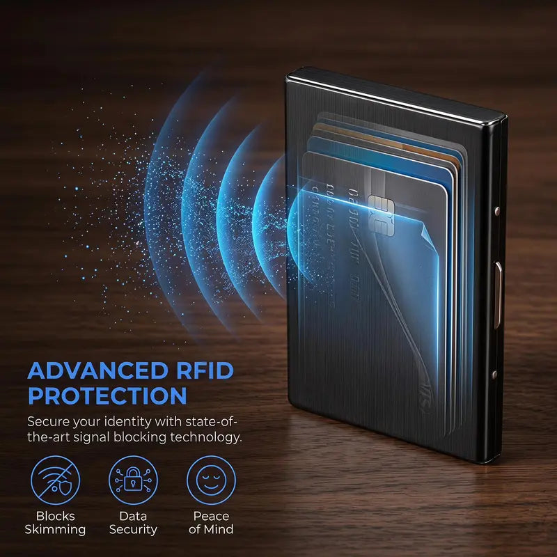 🔒 Slim RFID-Blocking Metal Card Holder