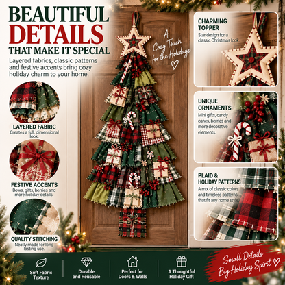 🚪 CHRISTMAS DOOR FAVORITE | Layered Fabric Tree Hanging – Space-Saving Holiday Decor for Front Doors & Entryways