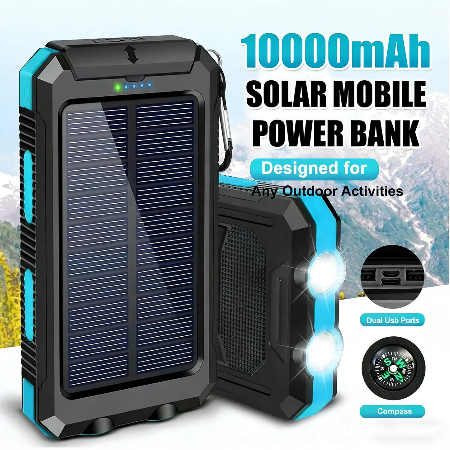 ⚡ SPECIAL OFFER | 30000mAh Solar Power Bank – High-Capacity Portable Charger for Outdoor Use