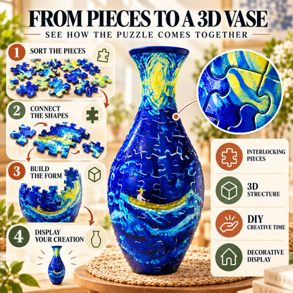 ✨ DIY 3D Puzzle Vase – 11 Artistic Designs for Flowers & Home Décor 🌷