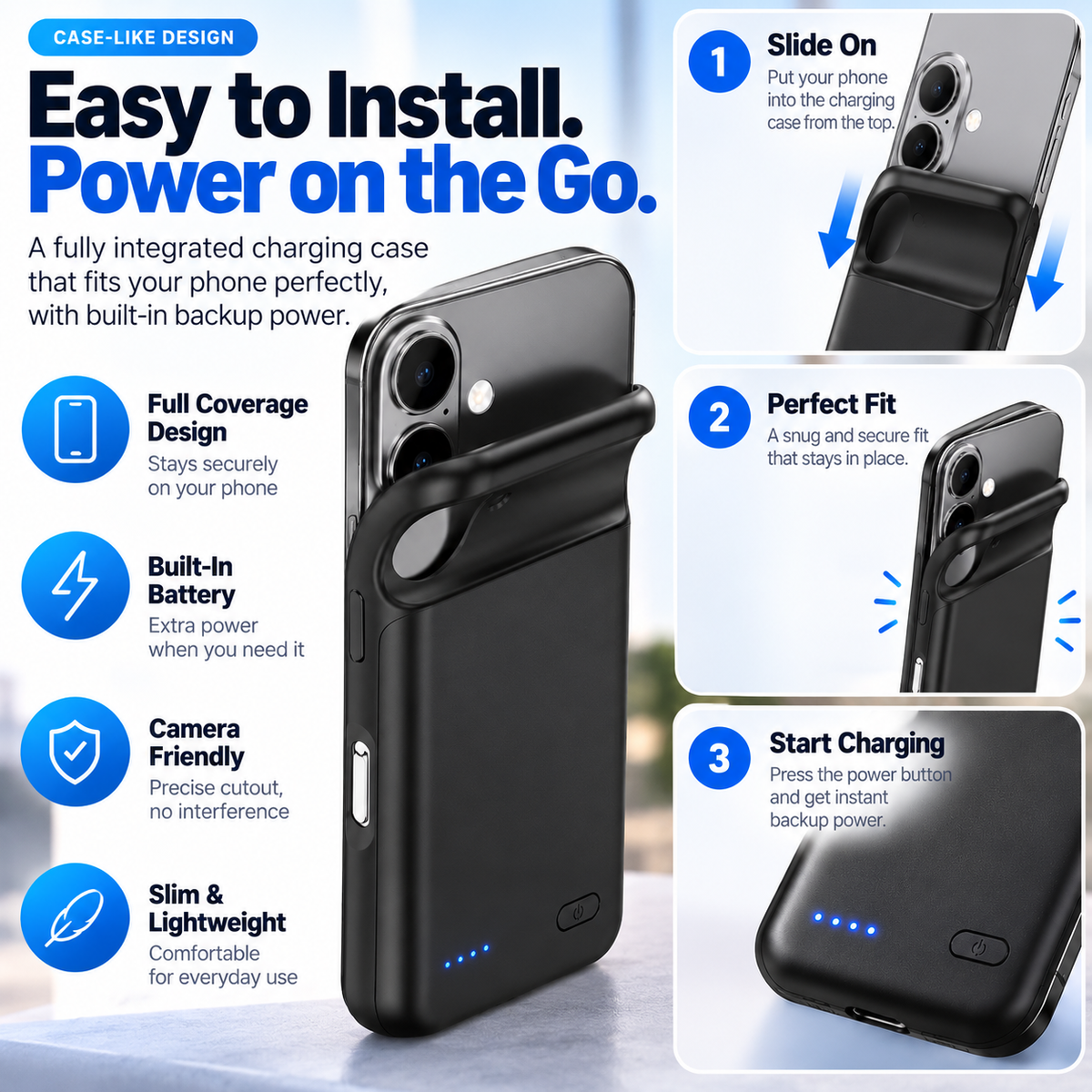 🔋 High-Capacity Clip-On Phone Battery Pack – Portable Backup Charger for All-Day Convenience