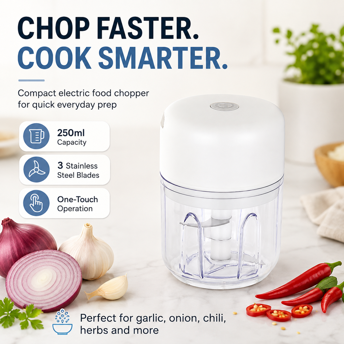 250ml mini electric food chopper