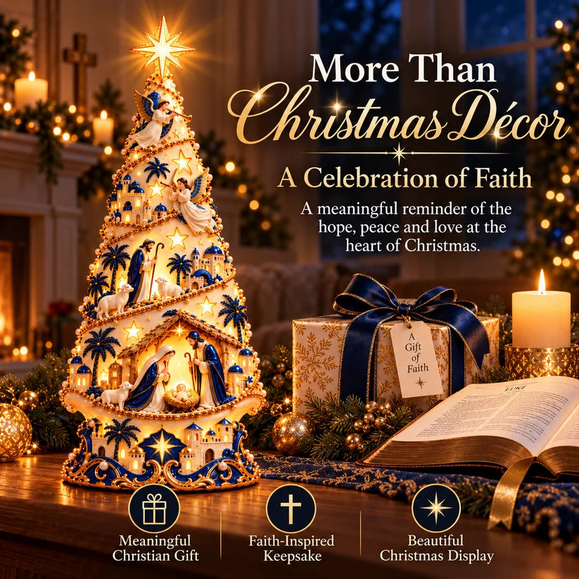 ⭐ Bethlehem Nativity Light-Up Christmas Tree – Faith-Inspired Holiday Display