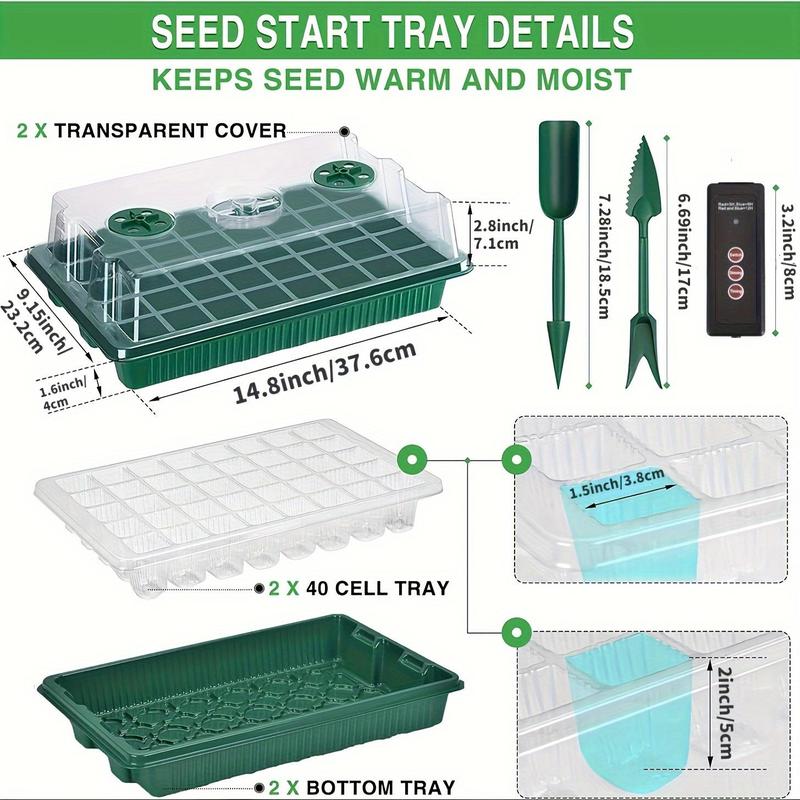 🌱 Seed Starter Trays with Grow Lights – Grow Your Own Little Indoor Garden | 4/5/6-Tray Set