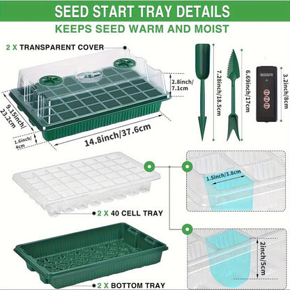 🌱 Seed Starter Trays with Grow Lights – Grow Your Own Little Indoor Garden | 4/5/6-Tray Set