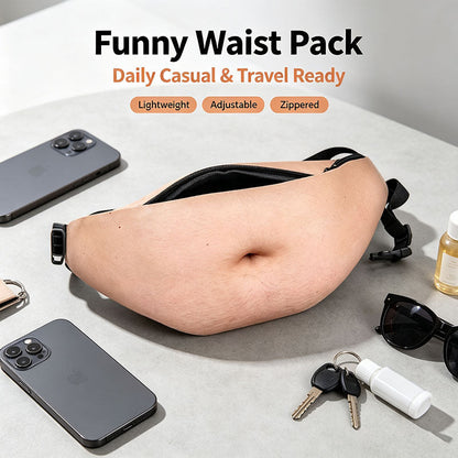 😂 Realistic Beer Belly Fanny Pack – Funny Hidden Waist Bag & Gag Gift