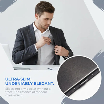 💼 FAVORITE | Premium Metal Card Holder – Slim RFID WalleBUSINESS t with Matte Black Finish
