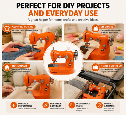 🏠 HOME DIY SALE | Mini Electric Sewing Machine – Compact Sewing Helper for Repairs, Crafts & Creative Projects