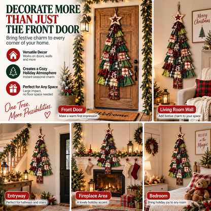 🚪 CHRISTMAS DOOR FAVORITE | Layered Fabric Tree Hanging – Space-Saving Holiday Decor for Front Doors & Entryways