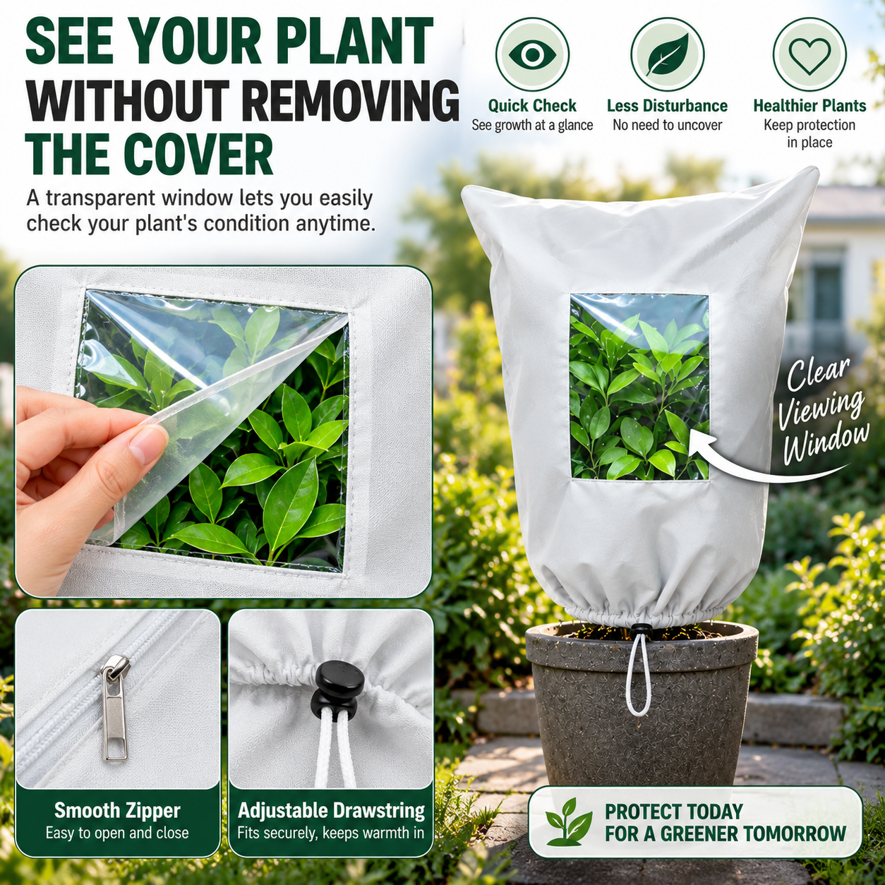🌿 WINTER GARDEN ESSENTIAL | Plant Frost Protection Cover – Breathable Reusable Cover for Shrubs, Pots & Young Trees！！！