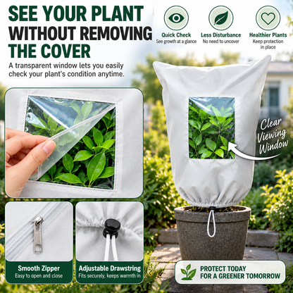 🌿 WINTER GARDEN ESSENTIAL | Plant Frost Protection Cover – Breathable Reusable Cover for Shrubs, Pots & Young Trees！！！