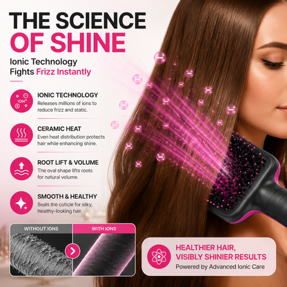 2-in-1 Hot Air Hair Styler Brush – Salon Blowout Volume & Frizz Control Tool