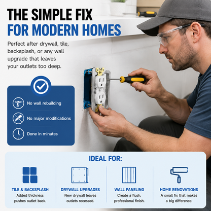 🛠 Outlet Repair Spacers – Easy Fix for Loose, Crooked & Recessed Outlets