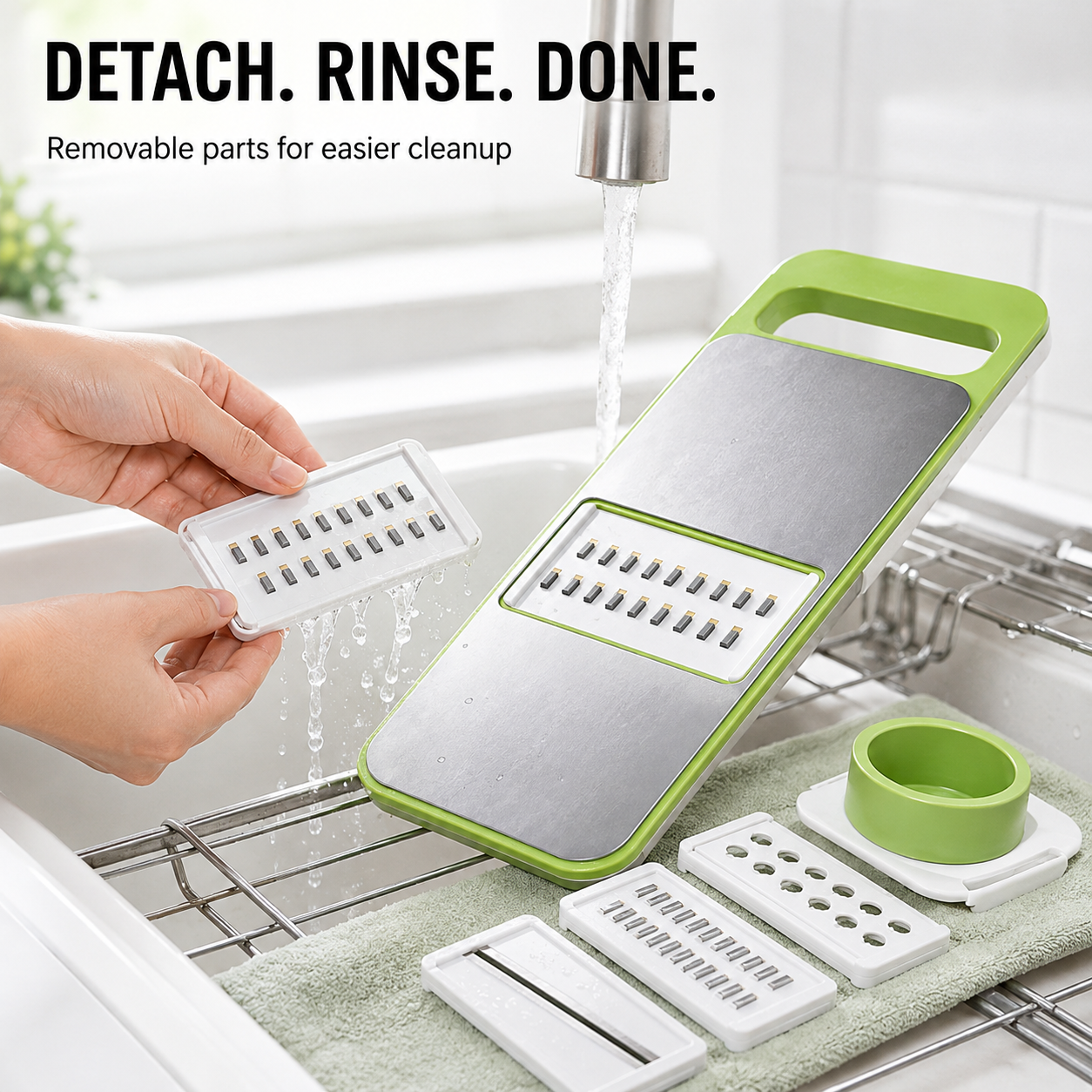 🥕Multi-shaped slicer with adjustable stainless steel blades