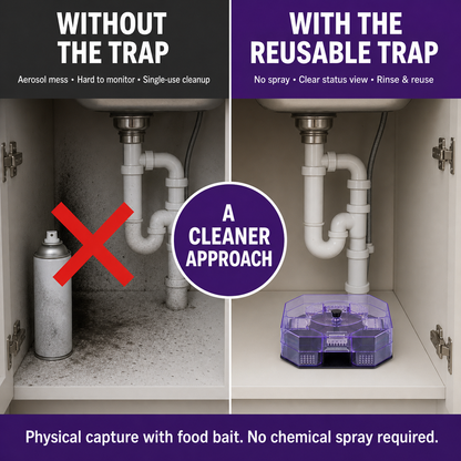 🪳 Reusable No-Spray Roach Trap – 4 One-Way Entrances