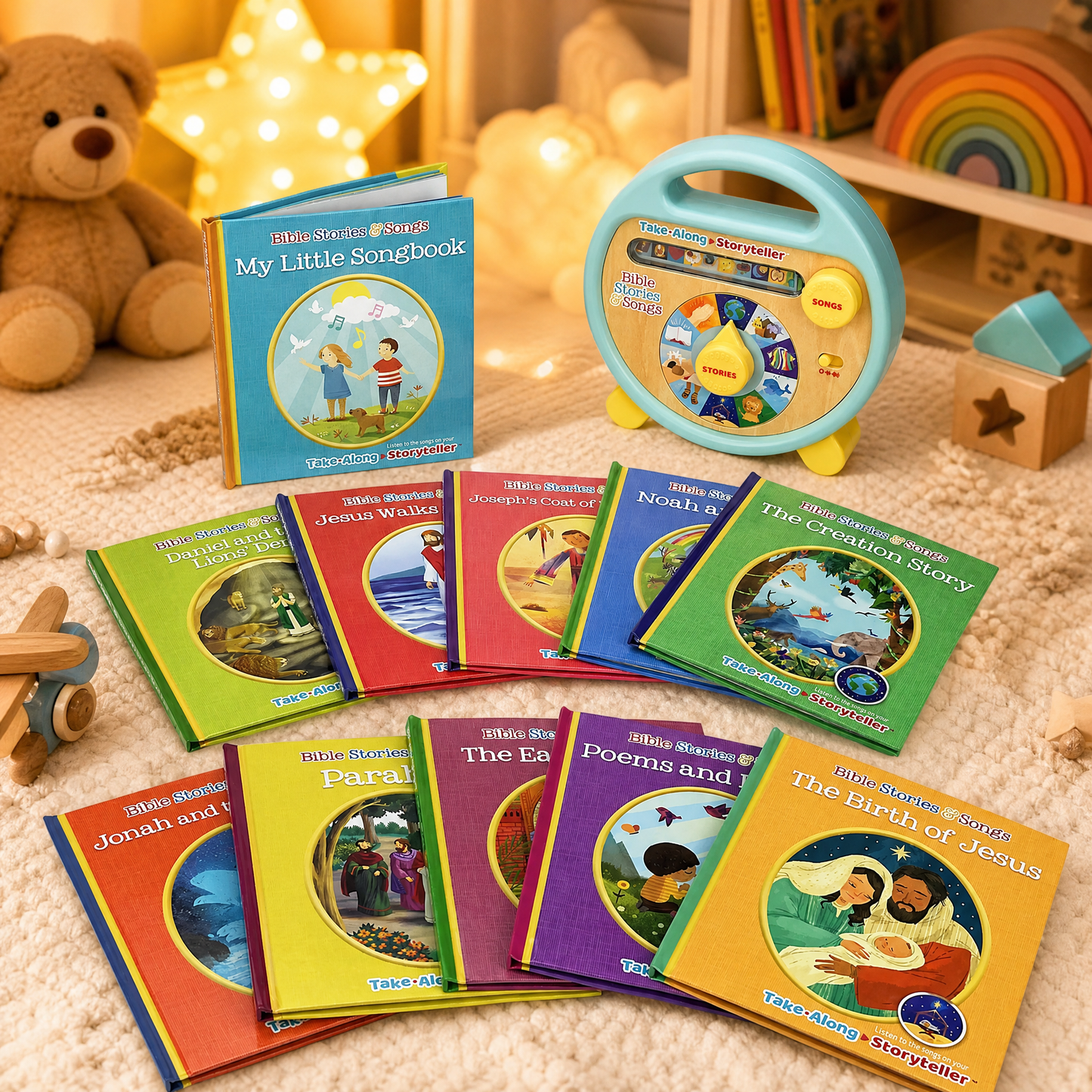 🎁Bible Stories and Songs: Portable Electronic Player with 11 Books