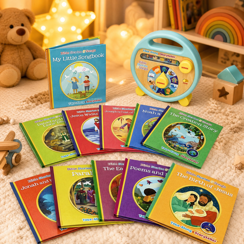 🎁Bible Stories and Songs: Portable Electronic Player with 11 Books